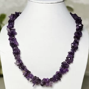 Purple Princess - 17” single line of Amethyst and Rock Crystal chips. DN0058