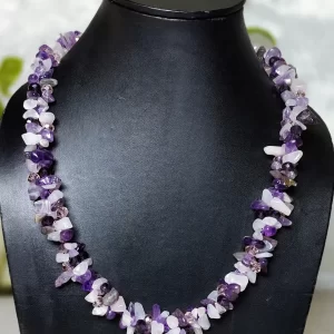 Purple Destiny - 19” single line of Amethyst and Rock Crystal chips. DN0063