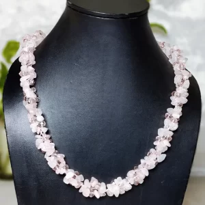 Pink Passion - 19” single line of Rose Quartz chips. DN0068