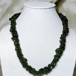 Malachite Melody - DN0108 - Malachite Eye chips, in a 16" choker style necklace