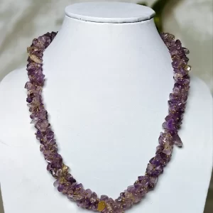 Amethyst Amour - DN0110 - Amethyst chips, in a 16" choker style necklace