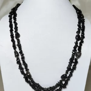 Itty-Bitty Black Bit - DN0118 - Two 18” strands of black Tourmaline. Light and elegant.