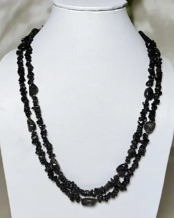 Itty-Bitty Black Bit - DN0118 - Two 18” strands of black Tourmaline. Light and elegant.