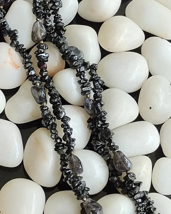 Itty-Bitty Black Bit - DN0118 - Two 18” strands of black Tourmaline. Light and elegant.