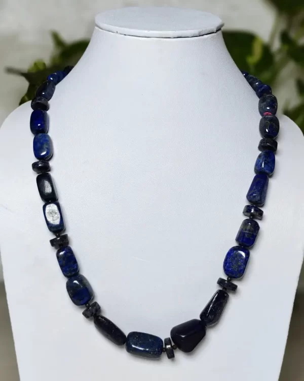 Azure - DN0127 - Tumbles and shaped beads of Lapis Lazuli come together in 18" of style