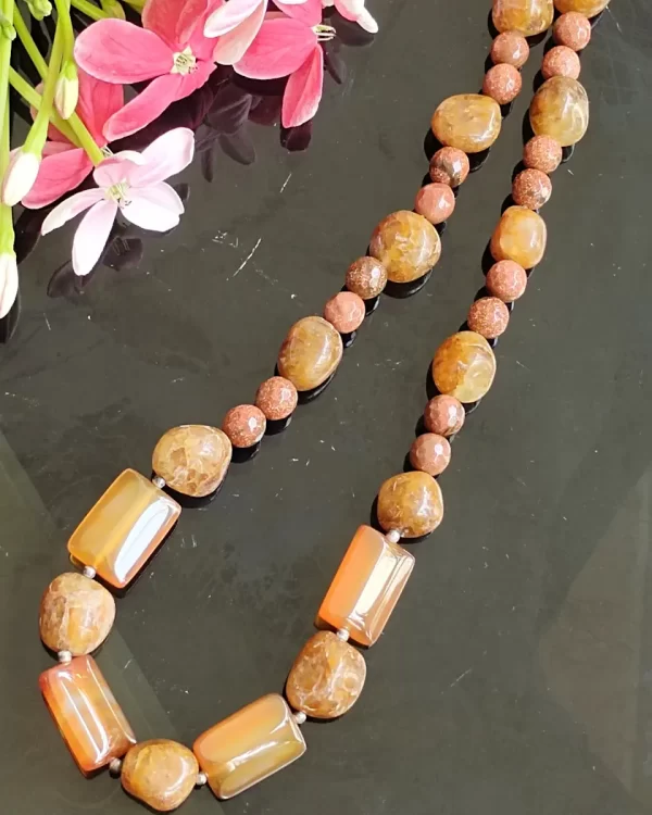 Golden Grace - DN0128 - 18" of gorgeous Aventurine and Sun Stone beads and tumbles