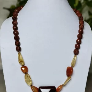 Tropical Cruise - DN0129 - 18" of gorgeous Citrine, Carnelian, Aventurine and Sun Stone beads and tumbles