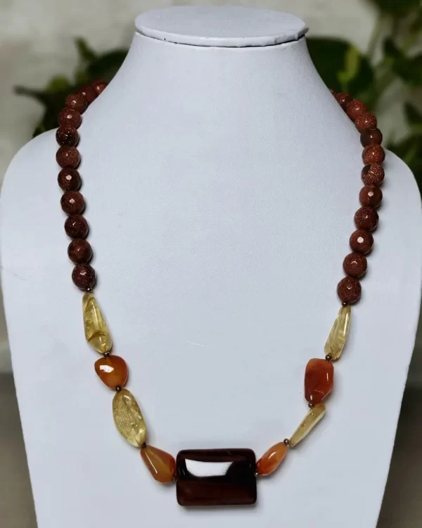 Tropical Cruise - DN0129 - 18" of gorgeous Citrine, Carnelian, Aventurine and Sun Stone beads and tumbles