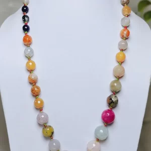 Paradise Lucky Dips - DN0179 - 18" of small-to-large graded honey-cut Onyx beads in a gorgeous variety of colours. Note: Given the large quantity of necklaces we have in this model, not all colours you see here may be on your particular piece! However, we guarantee a riot of colour!