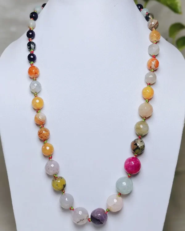 Paradise Lucky Dips - DN0179 - 18" of small-to-large graded honey-cut Onyx beads in a gorgeous variety of colours. Note: Given the large quantity of necklaces we have in this model, not all colours you see here may be on your particular piece! However, we guarantee a riot of colour!