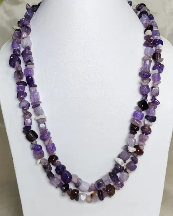 Purple Passion - DN0408 - 19” of rough cubes, chips, beads, and tumbles of amethyst get mixed up in a heady splash of purple passion.