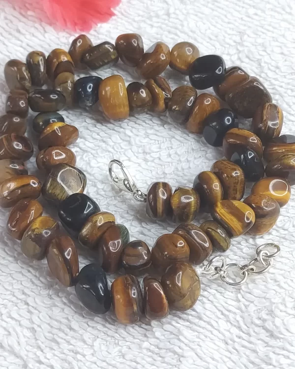 Tiger’s Tail - DB0006 - Bracelet - Beads and rounded chips of Tiger’s Eye in a double wrap-around cool yoga accessory strand for your wrist.